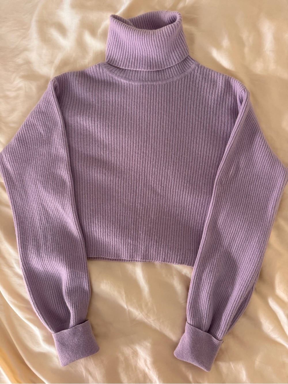 Reformation Luisa Women's Crop Cashmere Turtleneck
Sweater Pale Lavender
